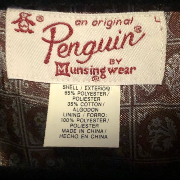 Penguin Authentic Original Men's Large Striped Zip Up Jacket Vintage - Picture 5 of 12